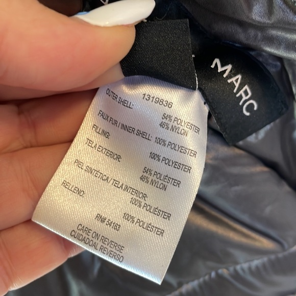 ANDREW MARC women’s REVERSIBLE metallic gray blk puffer / plush hooded jacket M - Picture 10 of 17